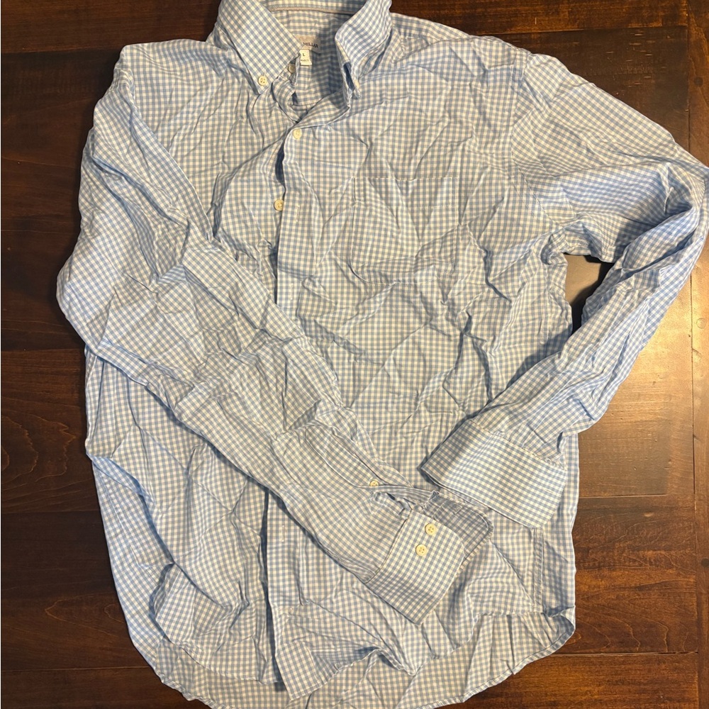 Peter Millar Light Blue Gingham Men's Shirt